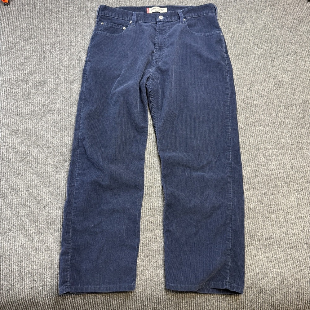 Levis Jeans Mens 36x30 Blue Corduroy 569 Loose Straight Relaxed Skate Y2K Cords